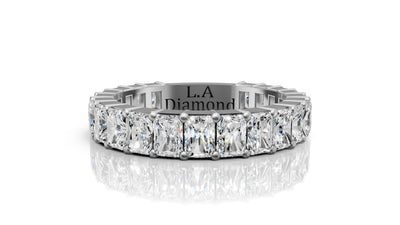 14K Gold Emerald-Cut Diamond Half-Eternity Band (3.5 ct)