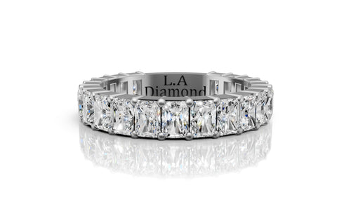 14K Gold Emerald-Cut Diamond Half-Eternity Band (3.5 ct)