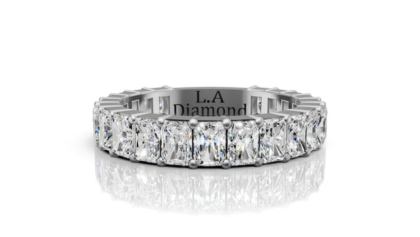 14K Gold Emerald-Cut Diamond Half-Eternity Band (3.5 ct)