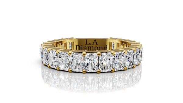 14K Gold Emerald-Cut Diamond Half-Eternity Band (3.5 ct)