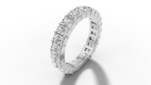 14K Gold Emerald-Cut Diamond Half-Eternity Band (3.5 ct)