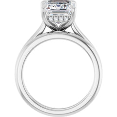 14K Gold Emerald Lab-Grown Diamond Engagement Ring with Hidden Halo (1.50 ct)