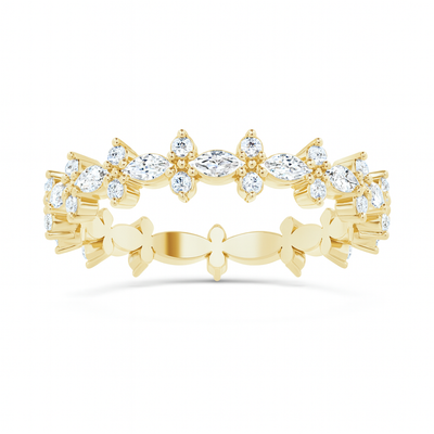 14K Gold Marquise & Round Diamond Eternity Band (5/8 ct)