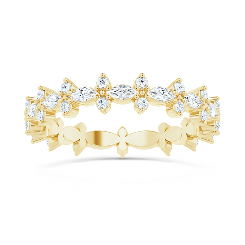 14K Gold Marquise & Round Diamond Eternity Band (5/8 ct)