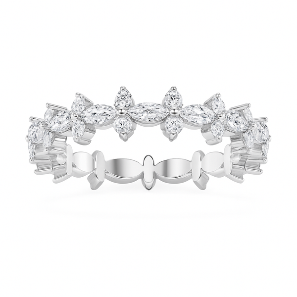 14K Gold Marquise & Round Diamond Eternity Band (5/8 ct)