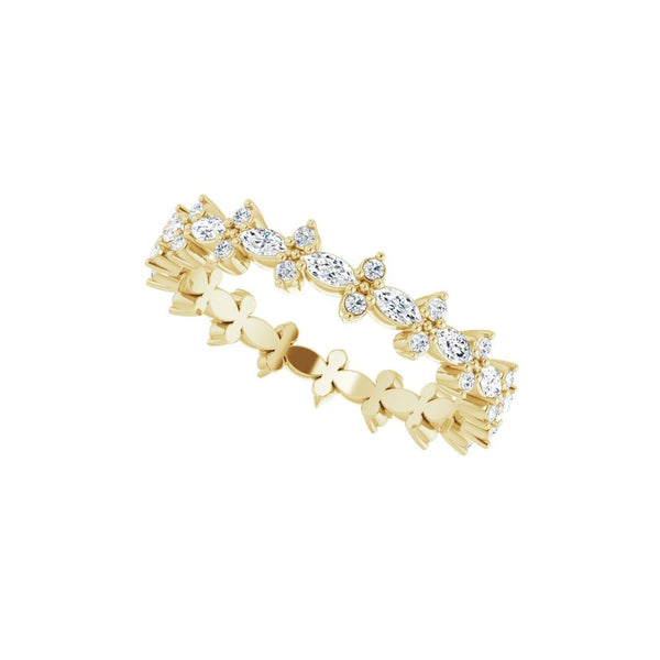 14K Gold Marquise & Round Diamond Eternity Band (5/8 ct)