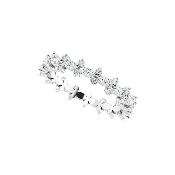 14K Gold Marquise & Round Diamond Eternity Band (5/8 ct)