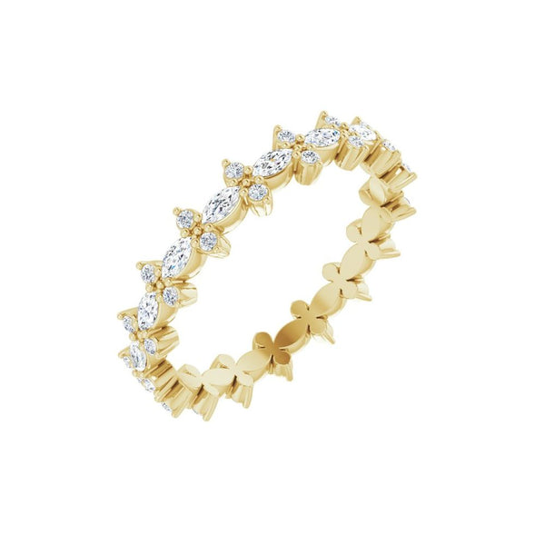 14K Gold Marquise & Round Diamond Eternity Band (5/8 ct)