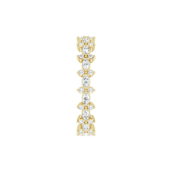 14K Gold Marquise & Round Diamond Eternity Band (5/8 ct)