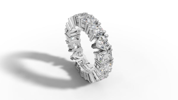 14K Gold Mixed Diamond Eternity Wedding Band (5.00 ct)