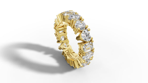 14K Gold Mixed Diamond Eternity Wedding Band (5.00 ct)