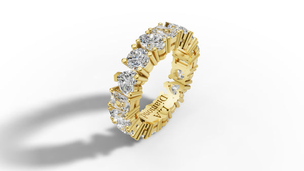 14K Gold Mixed Diamond Eternity Wedding Band (5.00 ct)