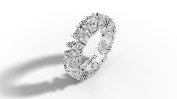 14K Gold Mixed Diamond Eternity Wedding Band (5.00 ct)