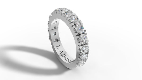 14K Gold Round Diamond Half-Eternity Wedding Band (2.50 ct)