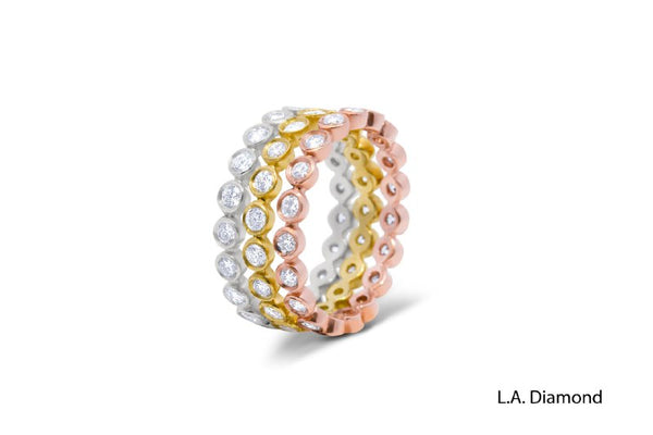 14K Three-Tone Gold Stacking Diamond Ring (2.35 ct)