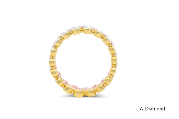 14K Two-Tone Gold Bezel Set Round Diamond Eternity Ring (1.60 ct)