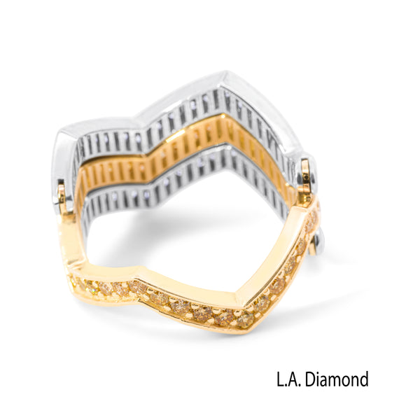 14K Two-Tone Gold Diamond Pavé Flip Ring (1.05 ct)