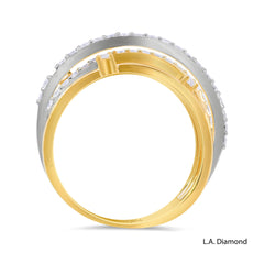 14K Two-Tone Gold Intertwining Diamond Pavé Ring (0.75 ct)