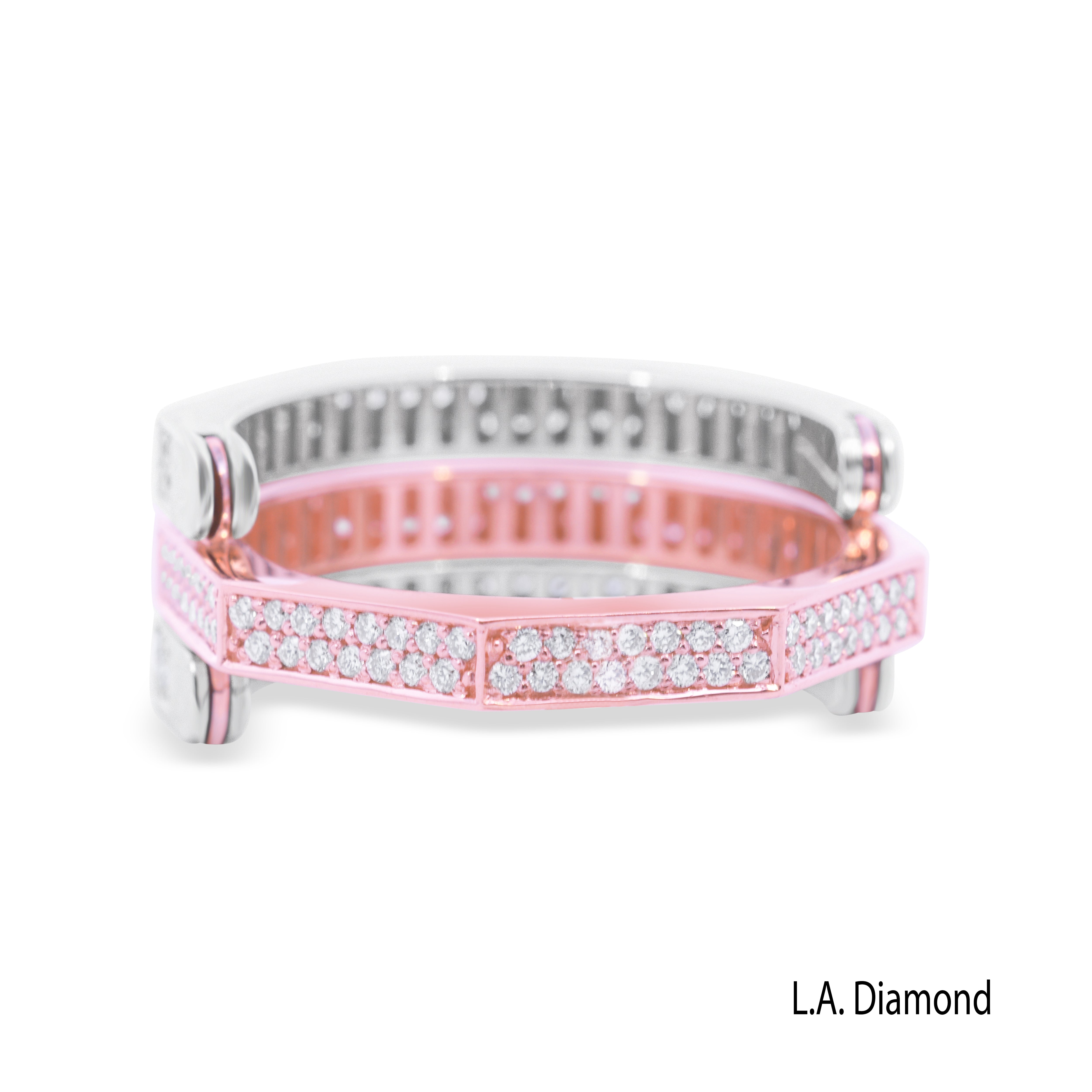 14K Two-Tone Gold Round Brilliant Diamond Reversible Ring (1 ct)