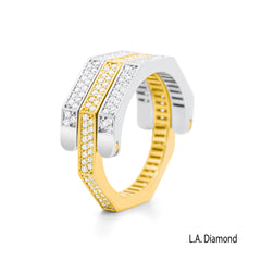 14K Two-Tone Gold Round Brilliant Diamond Reversible Ring (1 ct)