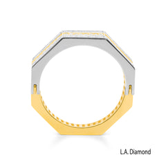 14K Two-Tone Gold Round Brilliant Diamond Reversible Ring (1 ct)