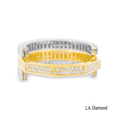 14K Two-Tone Gold Round Brilliant Diamond Reversible Ring (1 ct)