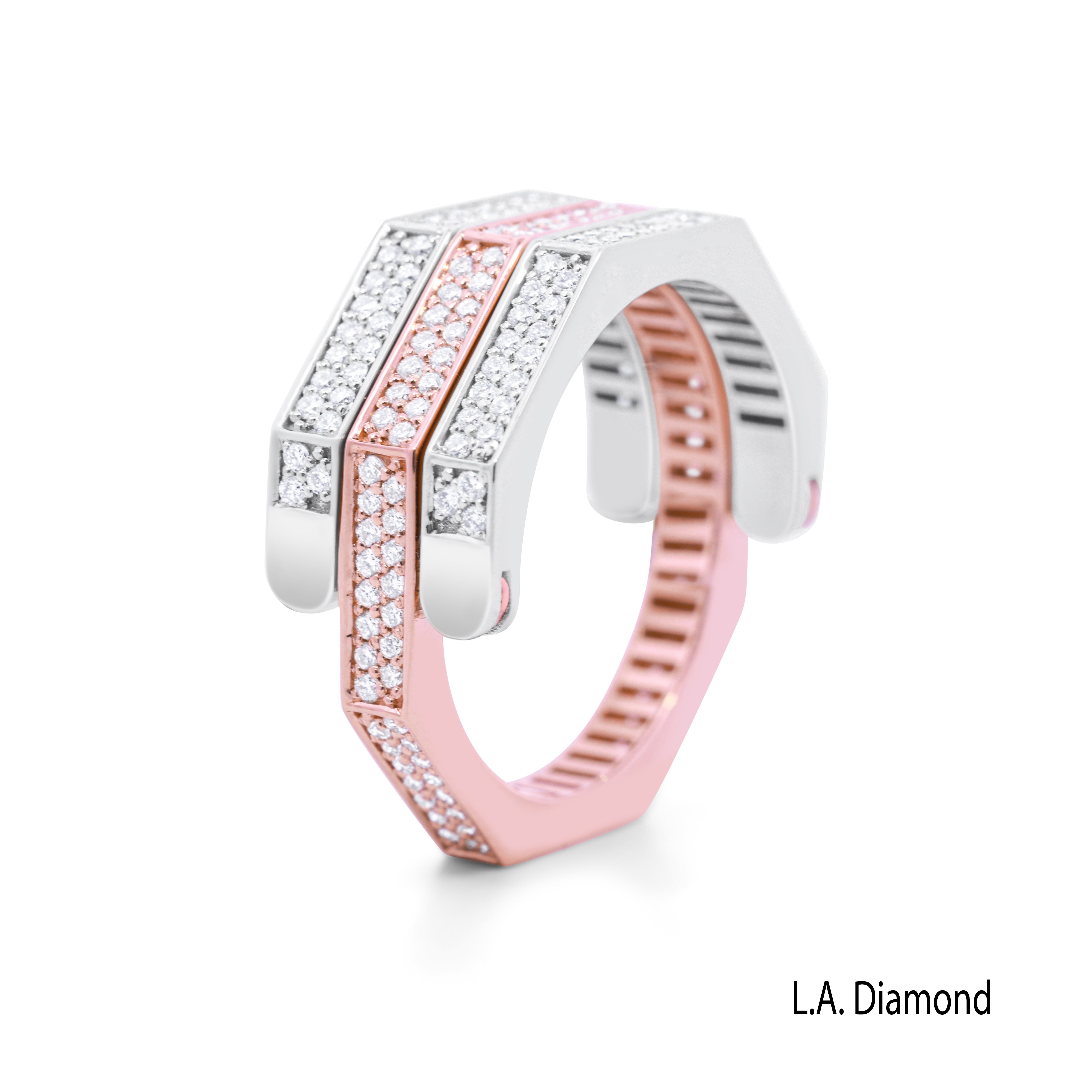 14K Two-Tone Gold Round Brilliant Diamond Reversible Ring (1 ct)