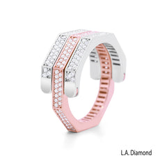 14K Two-Tone Gold Round Brilliant Diamond Reversible Ring (1 ct)