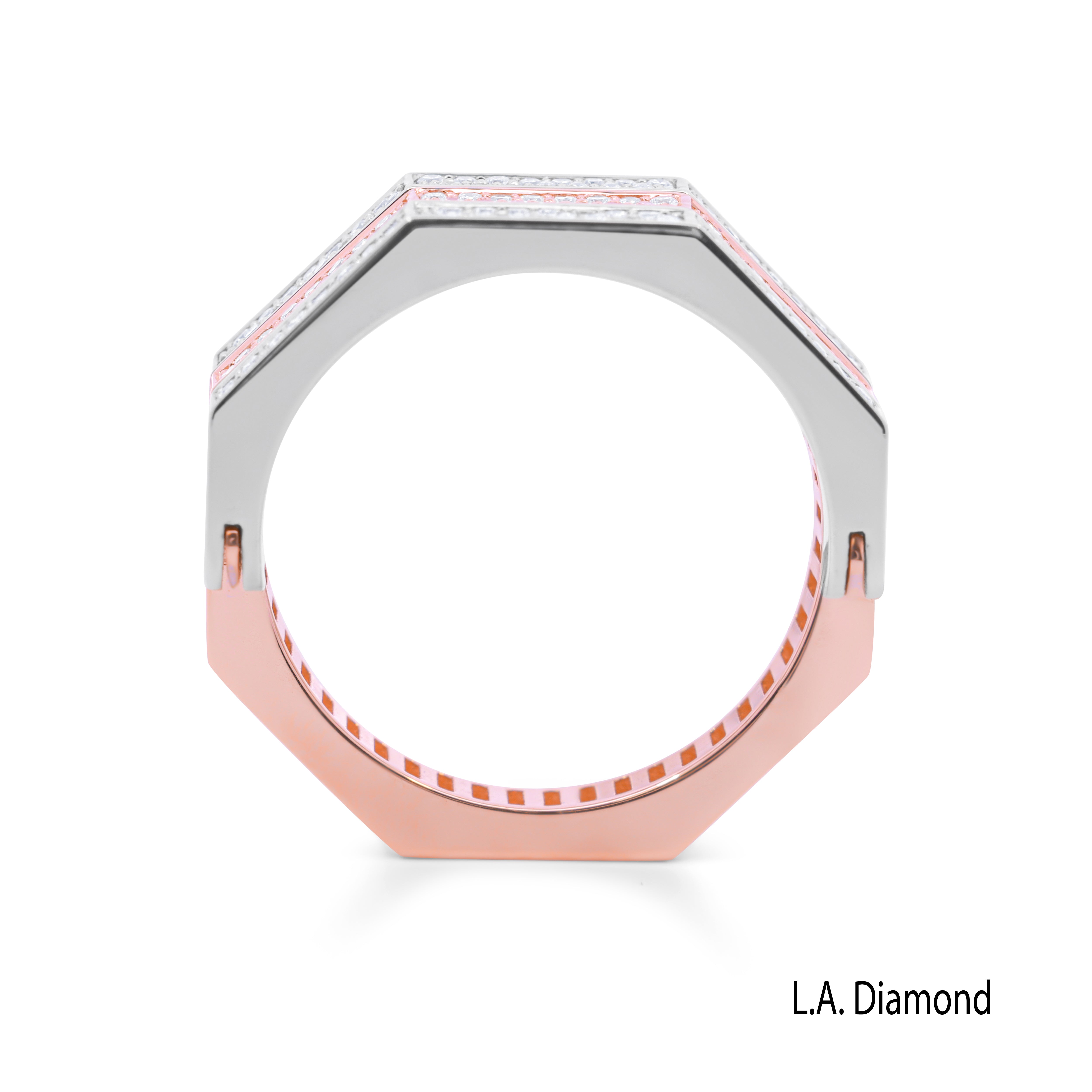 14K Two-Tone Gold Round Brilliant Diamond Reversible Ring (1 ct)