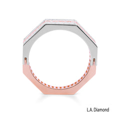 14K Two-Tone Gold Round Brilliant Diamond Reversible Ring (1 ct)