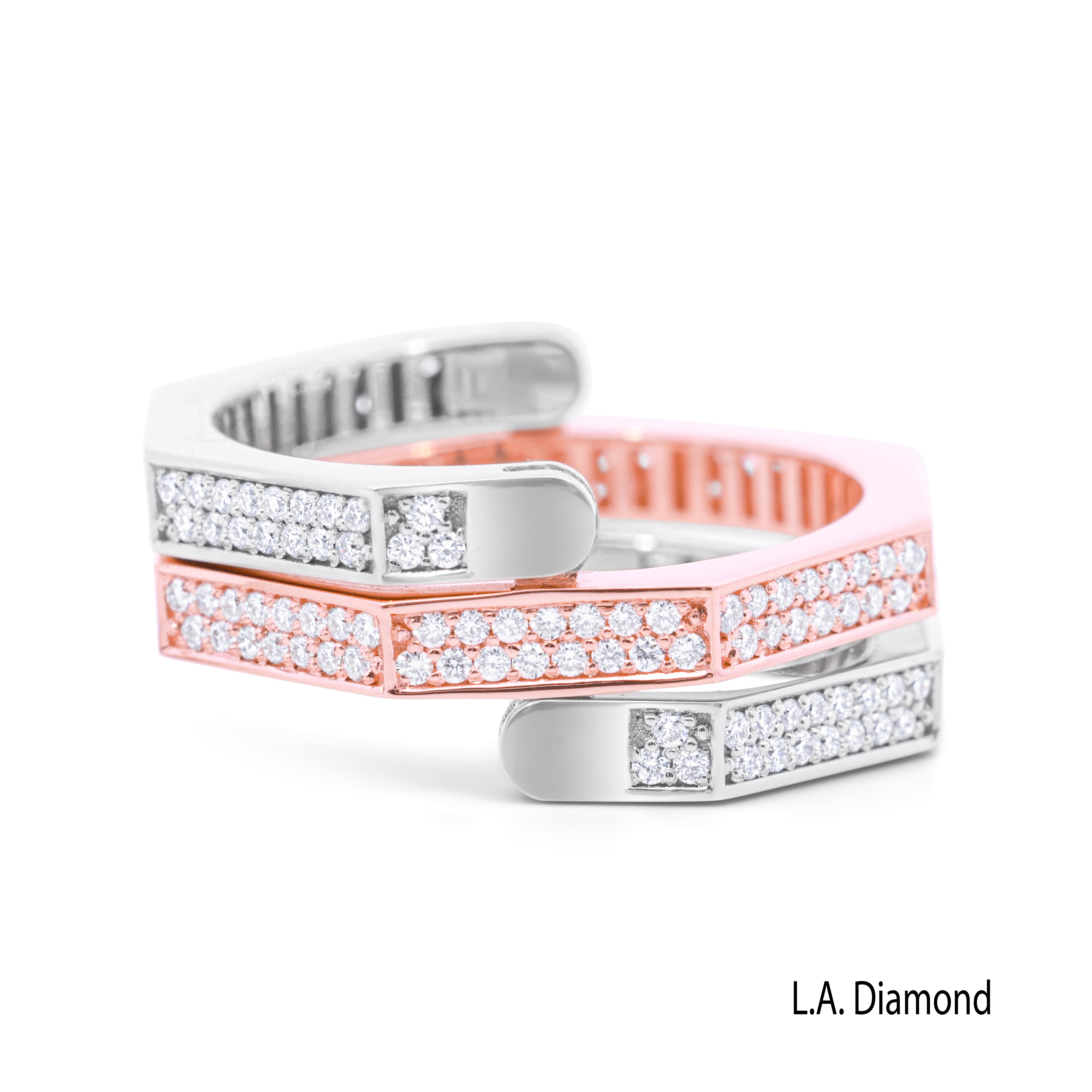 14K Two-Tone Gold Round Brilliant Diamond Reversible Ring (1 ct)