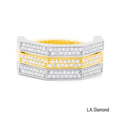 14K Two-Tone Gold Round Brilliant Diamond Reversible Ring (1 ct)