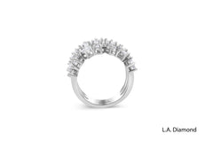 14K White Gold Baguette Diamond Cluster Ring (2.80 ct)