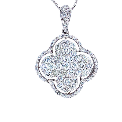 14K White Gold Composite Diamond Flower Pendant (1/2 ct t.w.)