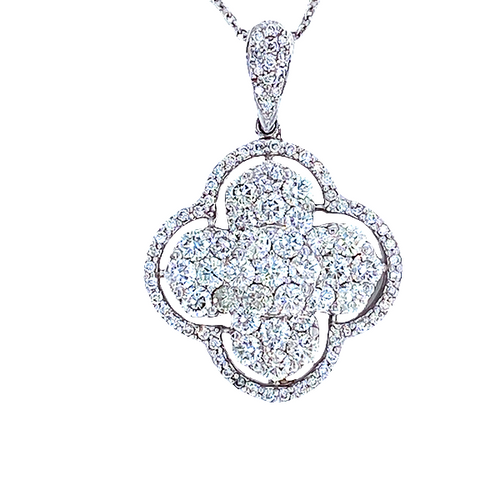 14K White Gold Composite Diamond Flower Pendant (1/2 ct t.w.)