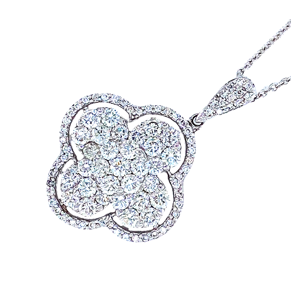 14K White Gold Composite Diamond Flower Pendant (1/2 ct t.w.)