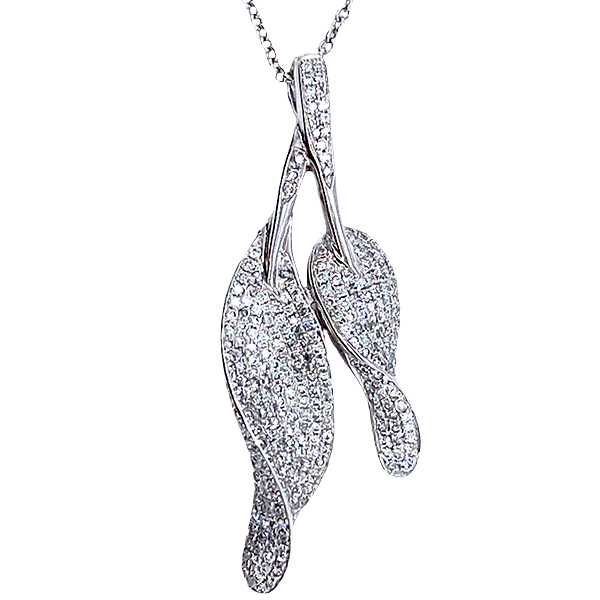 14K White Gold Composite Diamond Multi-Leaf Pendant (1/2 ct t.w.)