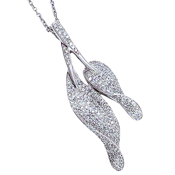 14K White Gold Composite Diamond Multi-Leaf Pendant (1/2 ct t.w.)