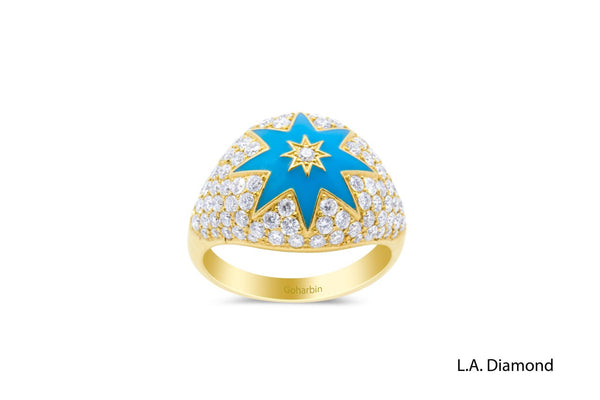 14K White Gold Diamond Accent Band Ring
