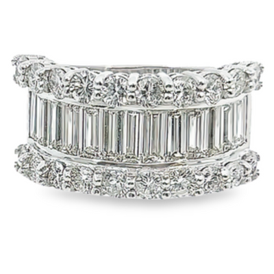 14K White Gold Diamond Baguette & Round-Cut Wedding Band (1.75-2.15 ct T.W.)