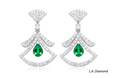 14K White Gold Diamond Dangle Drop Earrings (0.90 ct)