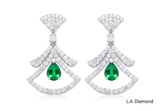 14K White Gold Diamond Dangle Drop Earrings (0.90 ct)