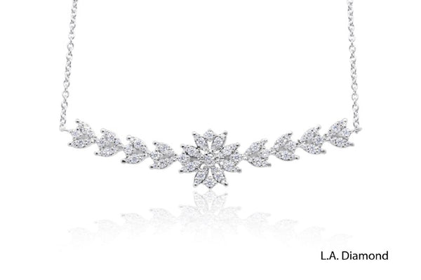 14K White Gold Diamond Flower Pendant (1.80 ctw)