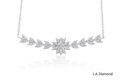 14K White Gold Diamond Flower Pendant (1.80 ctw)