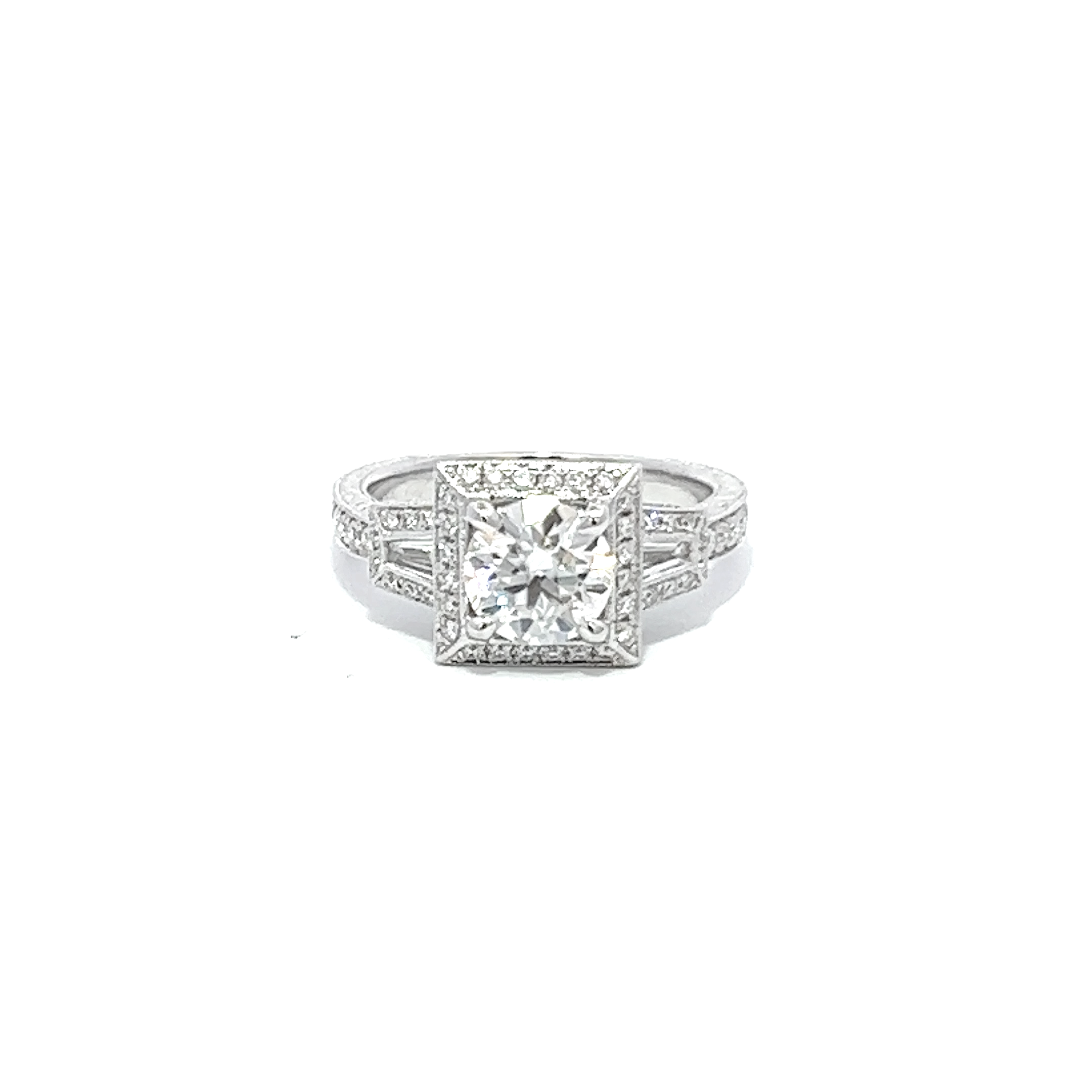 14K White Gold Diamond Princess-Cut Engagement Ring (2.28 ctw)