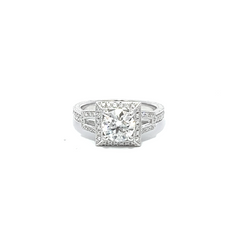 14K White Gold Diamond Princess-Cut Engagement Ring (2.28 ctw)
