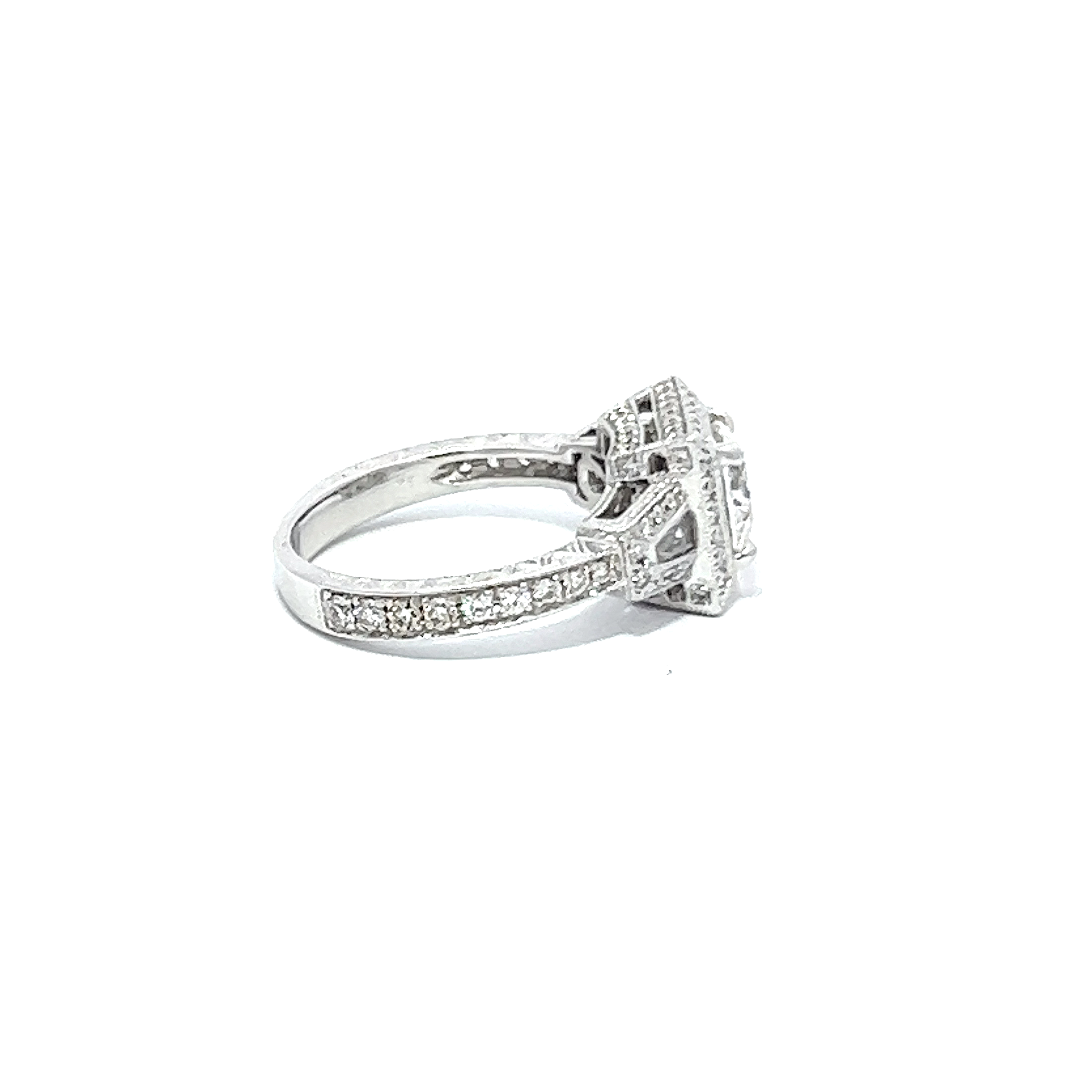 14K White Gold Diamond Princess-Cut Engagement Ring (2.28 ctw)