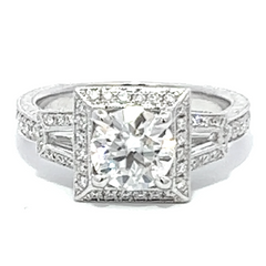 14K White Gold Diamond Princess-Cut Engagement Ring (2.28 ctw)