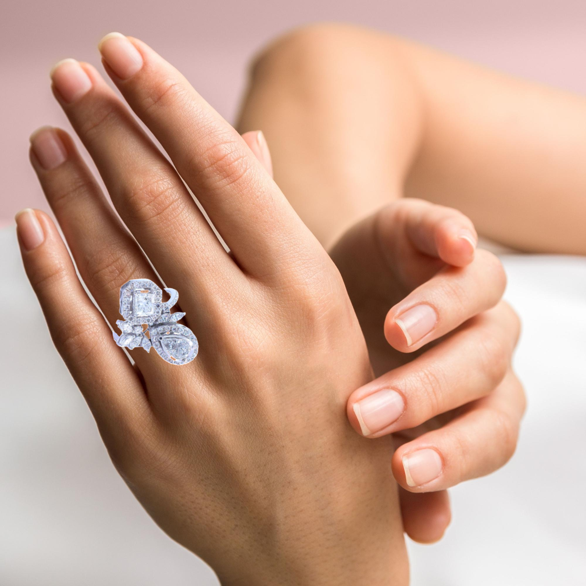 14K White Gold Diamond Ring (3.31 ct)