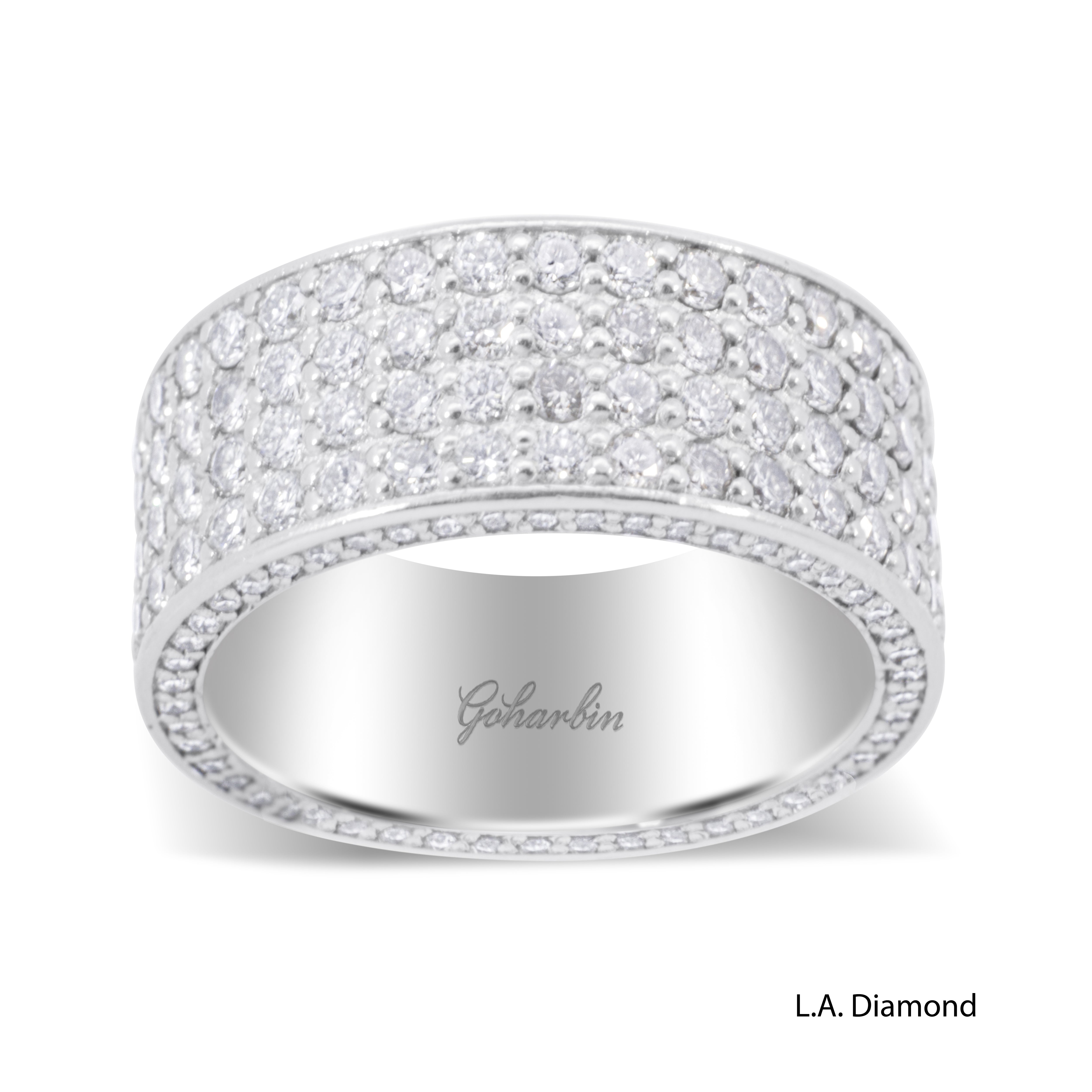 14K White Gold Diamond Round-Cut Multi-Layer Wedding Band (4.70 ct T.W.)